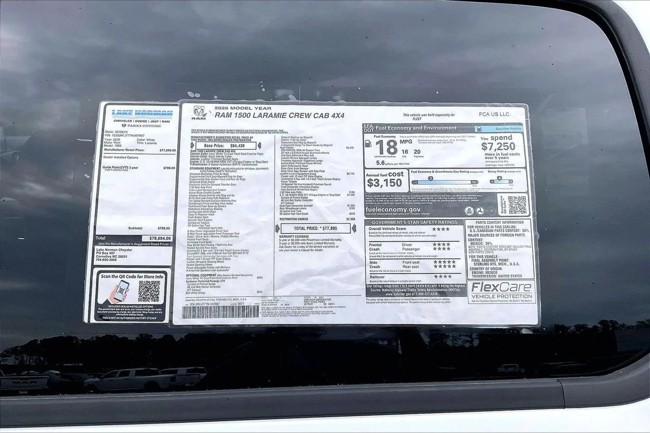 New 2026 Ivory White Tri-Coat Pearl-Coat Exterior Paint RAM Laramie image 40