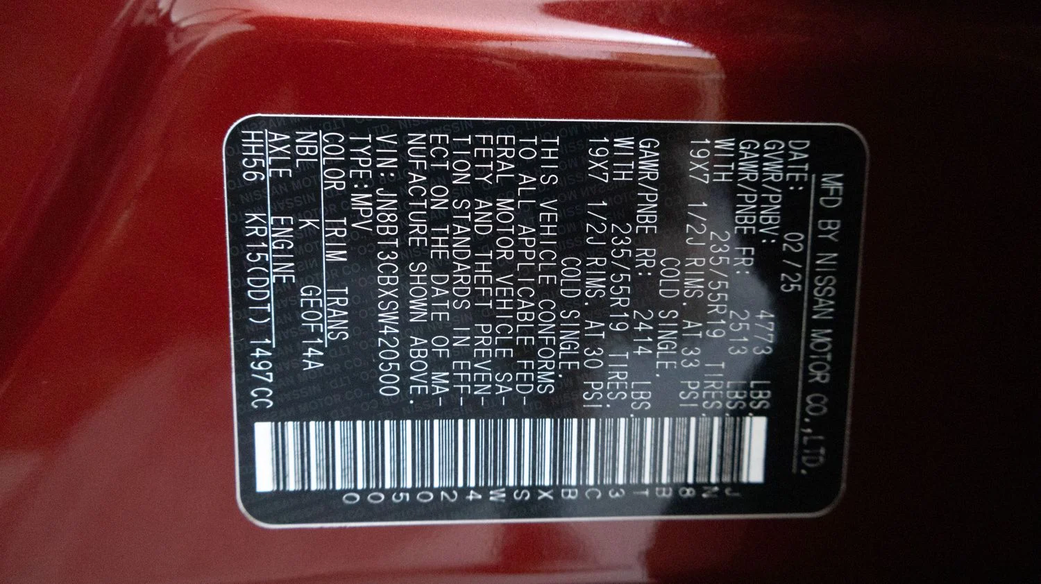 Certified Used 2025 Red Nissan SL image 24