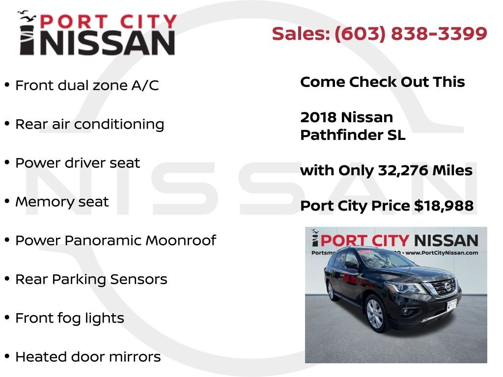 Used 2018 Magnetic Black Nissan SL V6 PREMIUM w/DUAL SUNROOF & 3rd ROW SEAT image 21