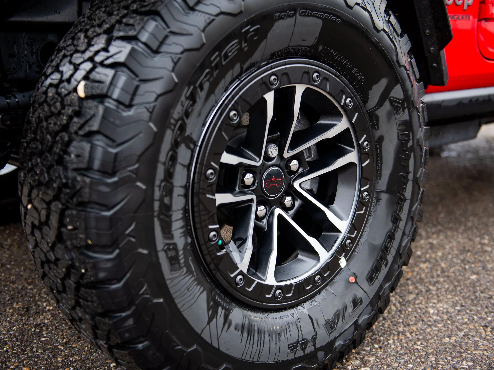 New 2026 Red Jeep Rubicon X*, 35 Inch Tires, Steel Bumpers, Nappa Leather image 3