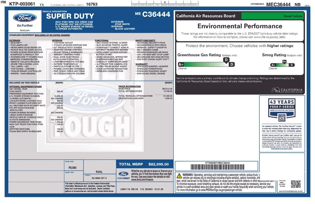 Used 2021 White Metallic Ford Platinum image 42