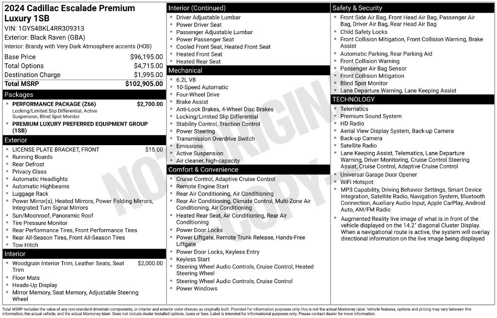 Used 2024 Black Cadillac Premium Luxury image 6