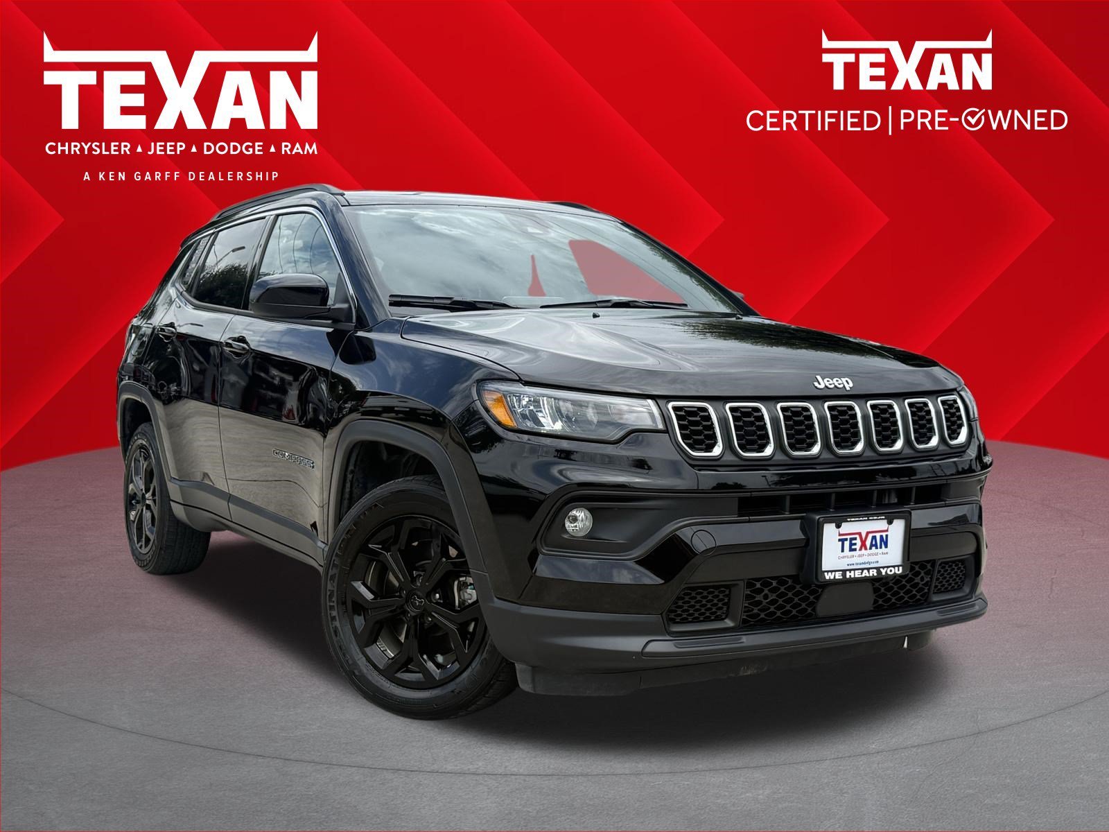 Used 2025 Diamond Black Crystal Pearlcoat Jeep Latitude image 1