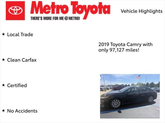 Certified Used 2019 MIDNIGHT BLACK METAL Toyota LE image 8
