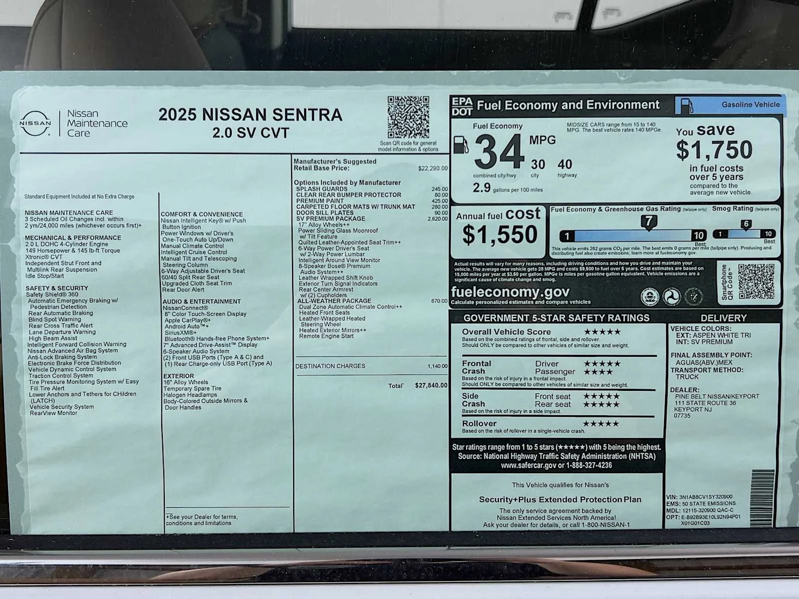 Certified Used 2025 Aspen White Tricoat Nissan SV image 6