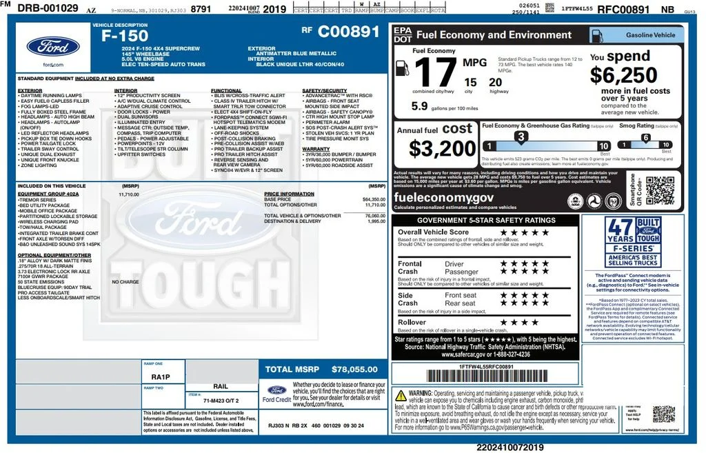 Certified Used 2024 Blue Ford Tremor image 2