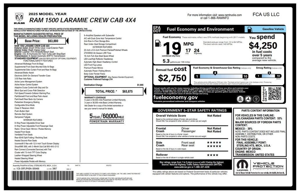 Used 2025 White Ram Laramie image 2