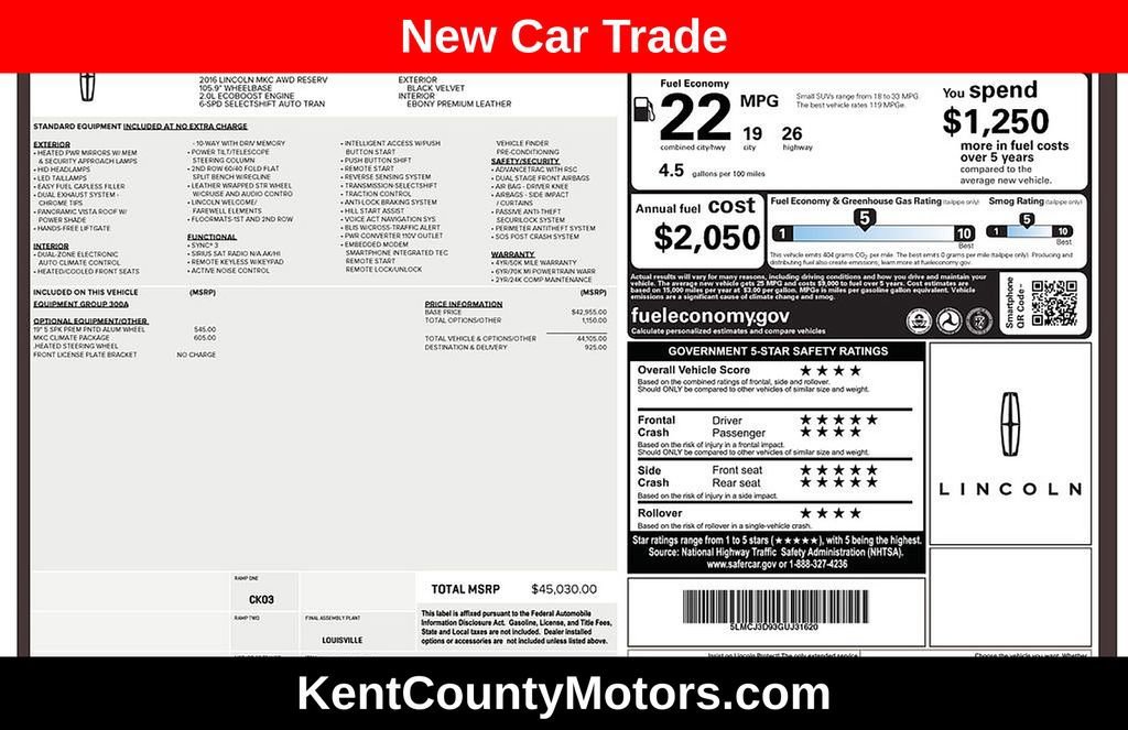 2016 Lincoln MKC Reserve