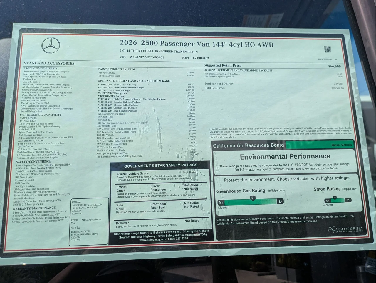 New 2026  Mercedes-Benz Passenger 144 WB 4MATIC® image 8