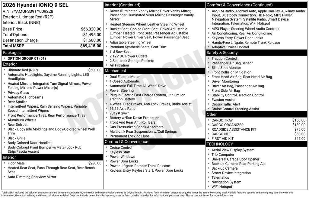 Certified 2026 Hyundai IONIQ 9 SEL with VIN 7YAMUFS39TY009228 for sale in Highland Park, IL