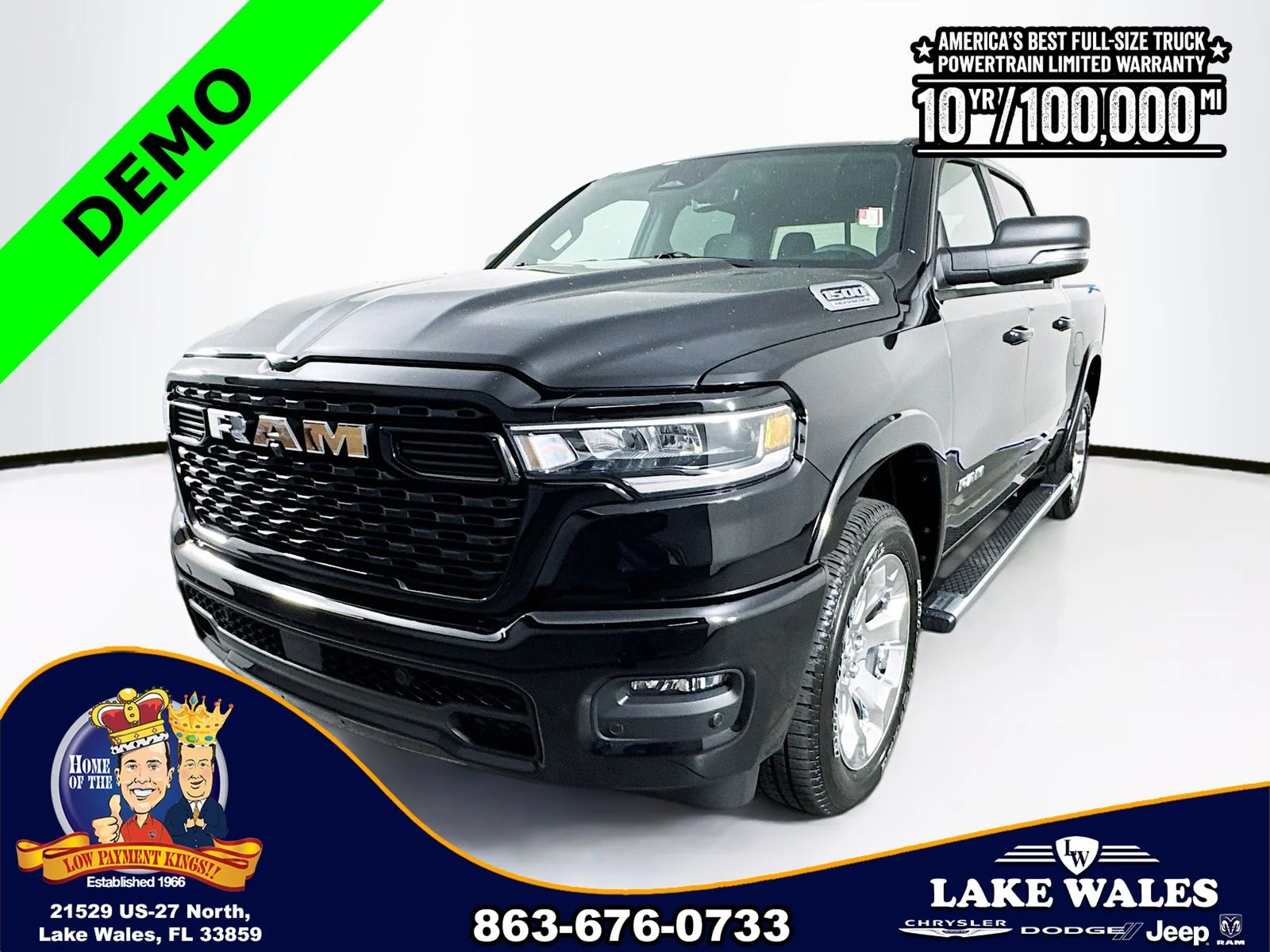 New 2026 Diamond Black Crystal Pearl-Coat Exterior Paint RAM Big Horn/Lone Star image 2