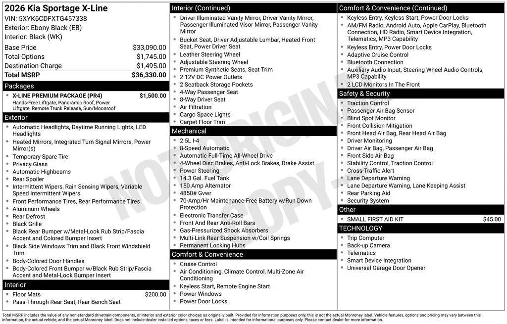 New 2026 Ebony Black Kia X-Line image 29