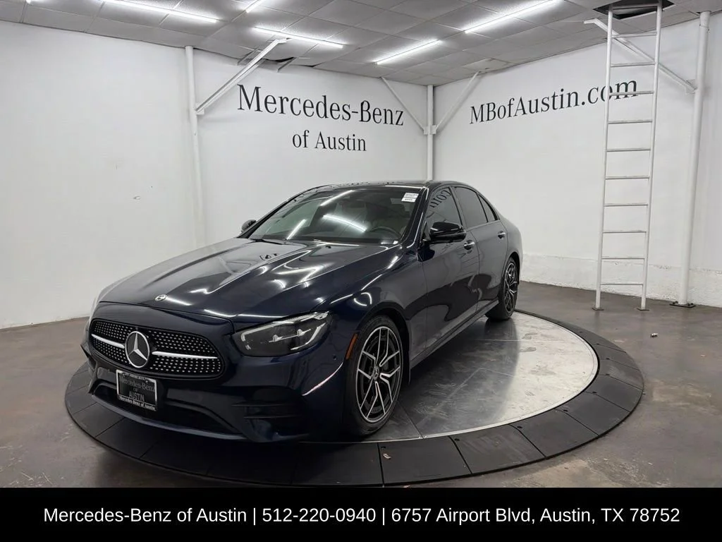 Certified Used 2021 Blue Mercedes-Benz E 350 image 3