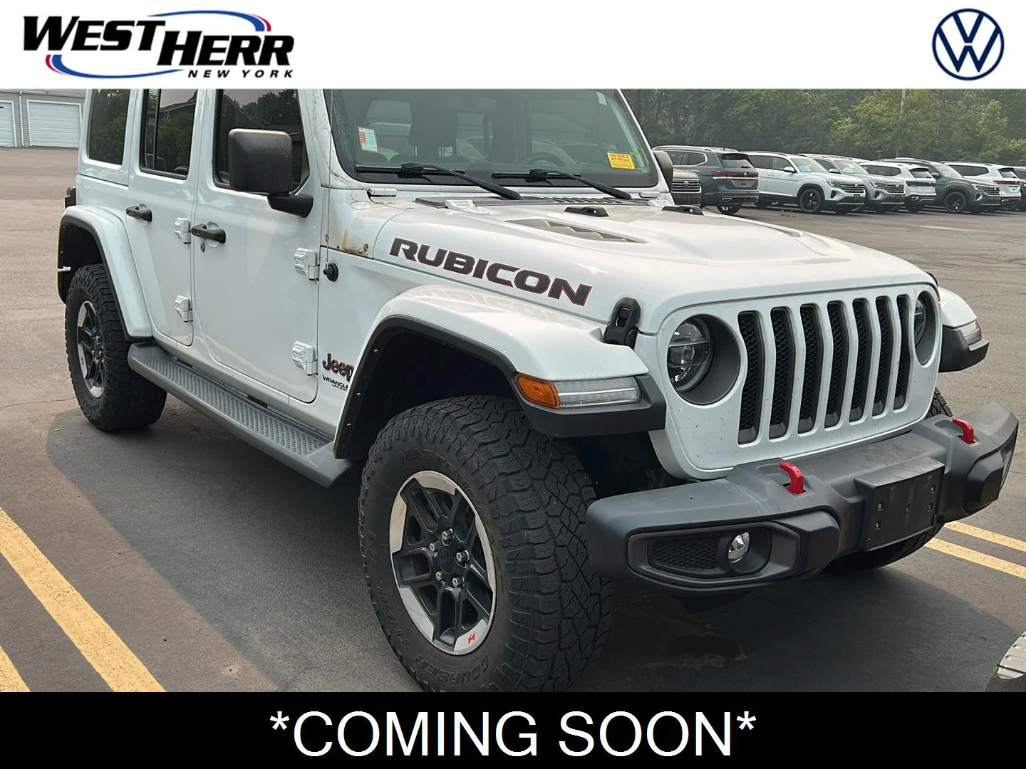 Used 2021 Bright White Clearcoat Jeep Unlimited Rubicon image 1