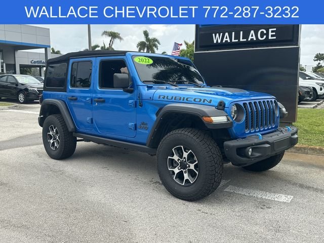 Used 2022 Blue Jeep Unlimited Rubicon 4xe image 4