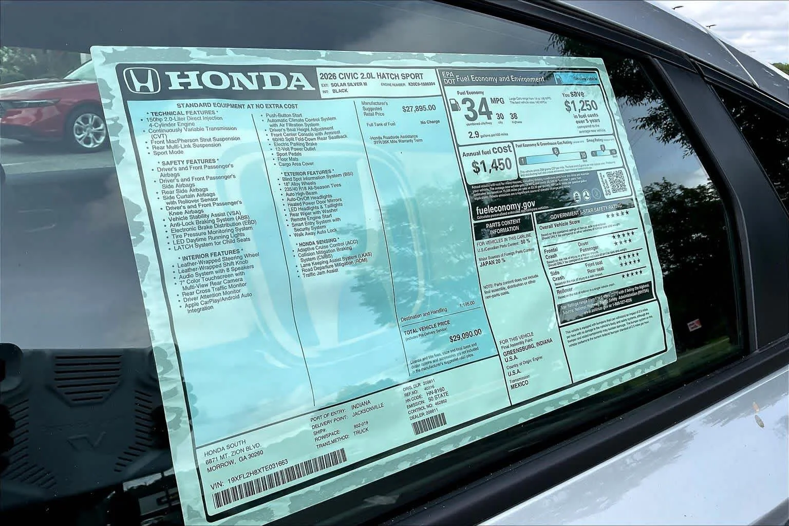 New 2026 Solar Silver Metallic Honda Sport image 20