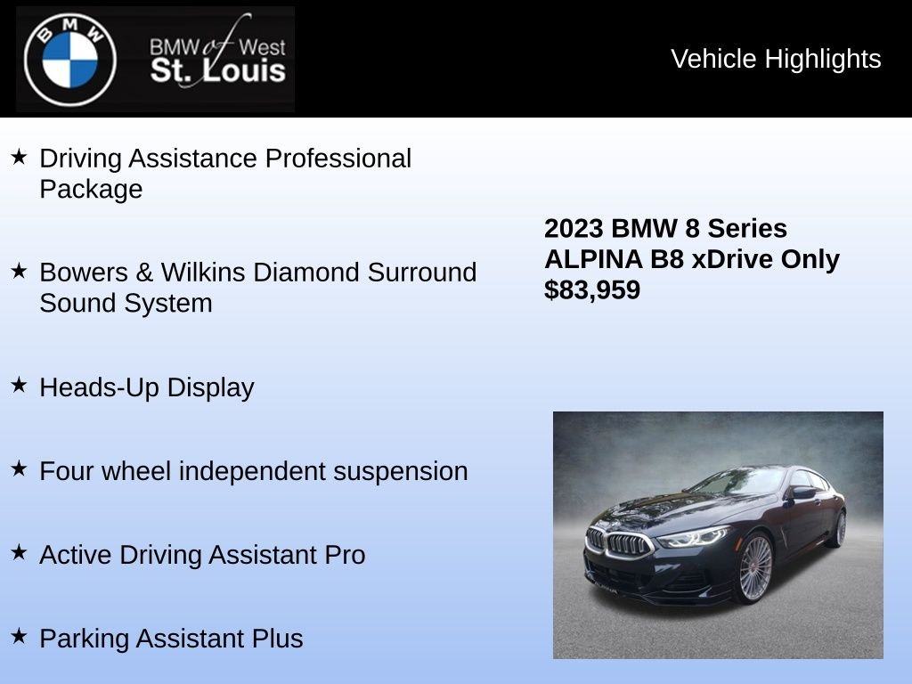 Used 2023 Black BMW ALPINA B8 xDrive image 8