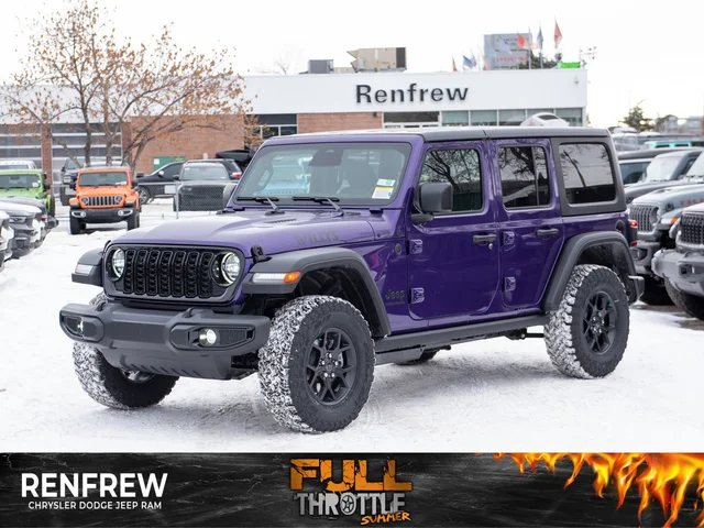 2026 Jeep Wrangler Willys* 4 Door 4x4, Rear Locker, Rock Rails, Safety Group