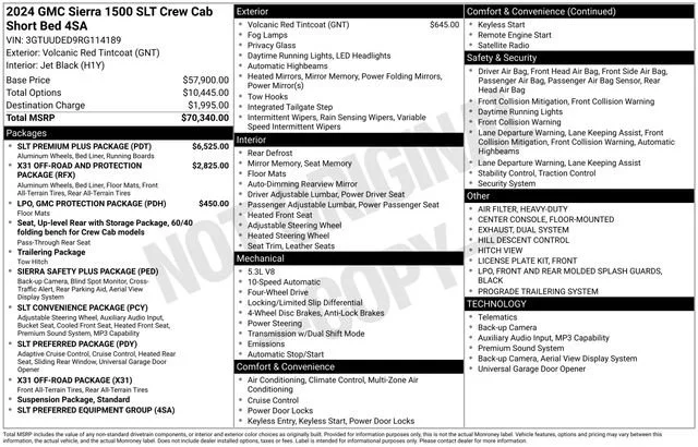 Used 2024 Volcanic Red Tintcoat GMC SLT image 5