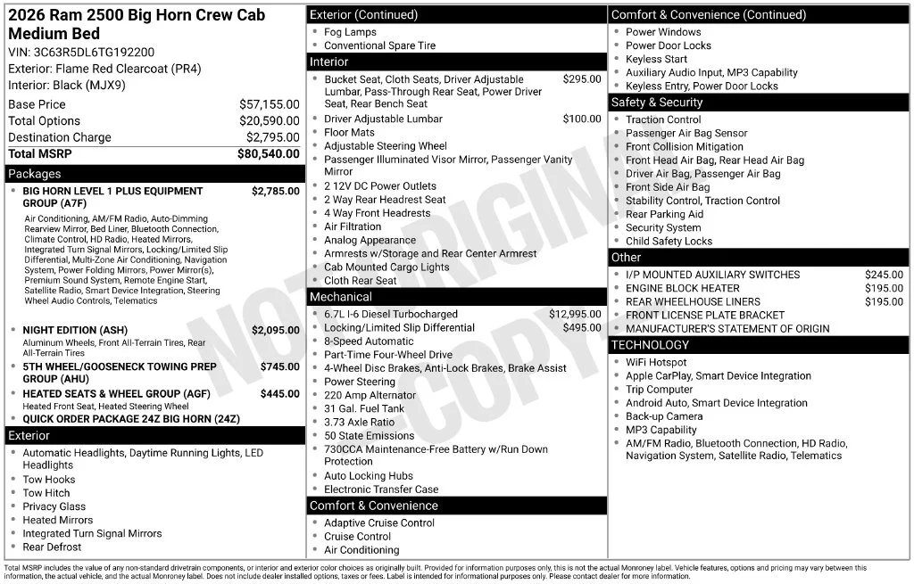 Certified Used 2026 Red Ram Big Horn image 8