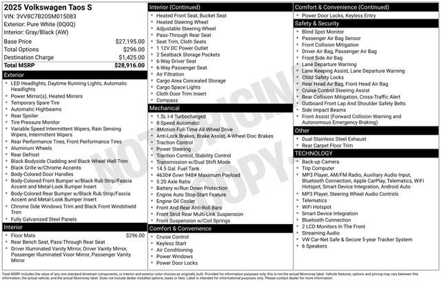 Certified Used 2025 Pure White Volkswagen S image 28