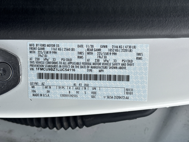 Used 2020 Star White Metallic Tri-Coat Ford SE Sport Hybrid image 35