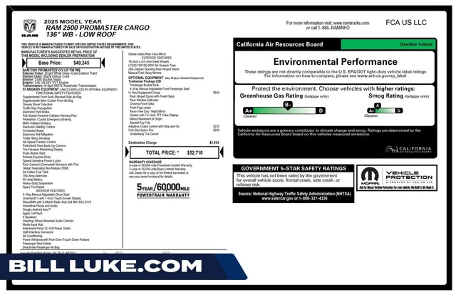 2025 Ram ProMaster 2500 136 WB