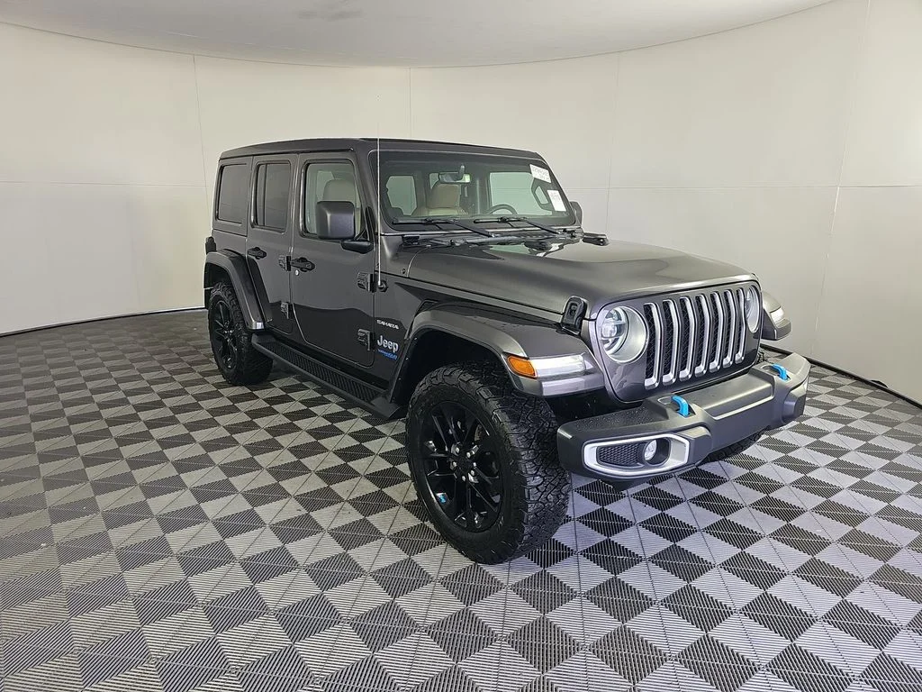 Used 2022 Gray Jeep Unlimited Sahara 4xe image 3