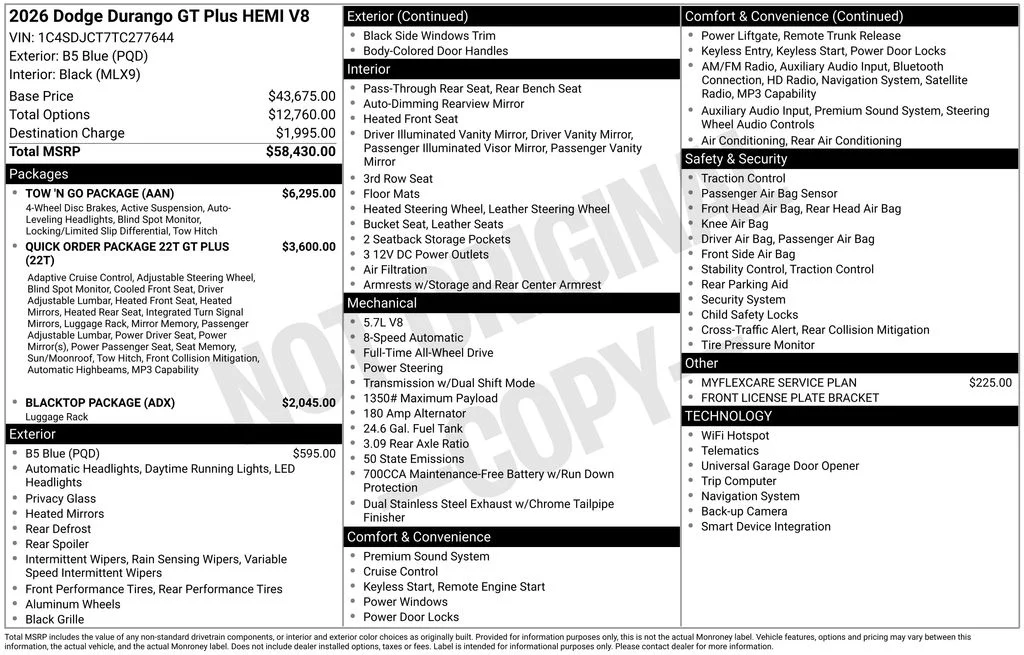 New 2026 Blue Dodge GT Plus HEMI V8 image 42