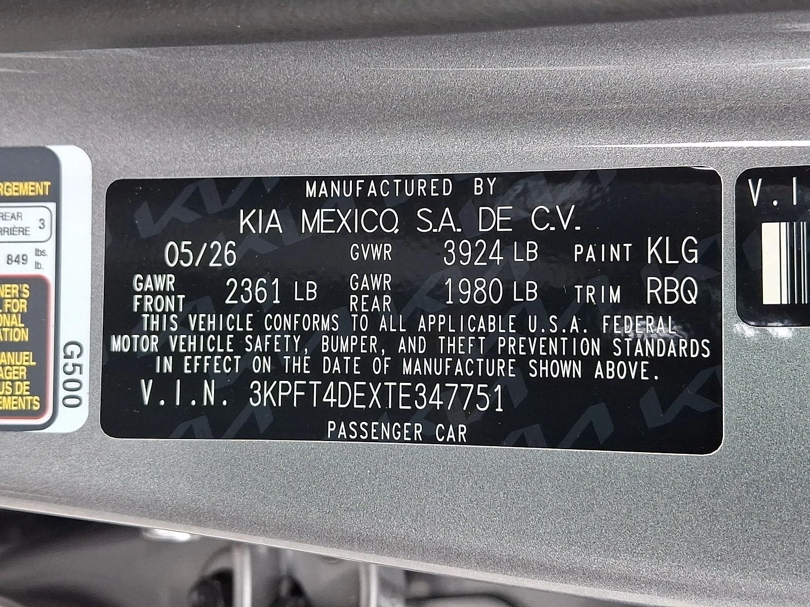 New 2026 Gray Kia LXS image 21