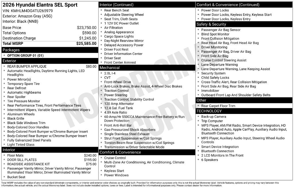 New 2026 Gray Hyundai SEL Sport Plus image 26
