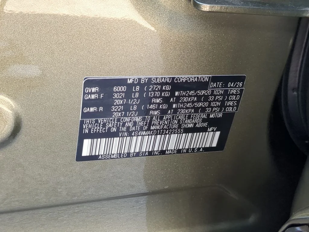 New 2026 AUTUMN GREEN METALLIC Subaru Touring 7-Passenger image 35