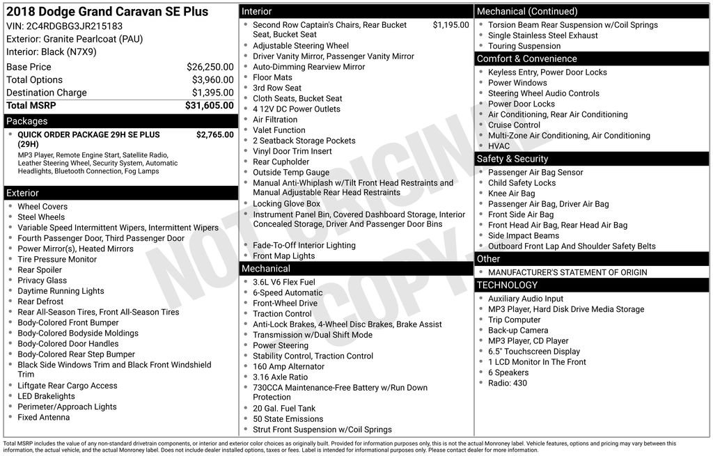 Used 2018 Gray Dodge SE Plus image 1