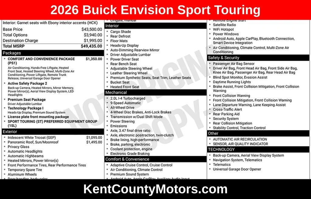 Used 2026 Iridescent White Tricoat Buick Sport Touring image 1