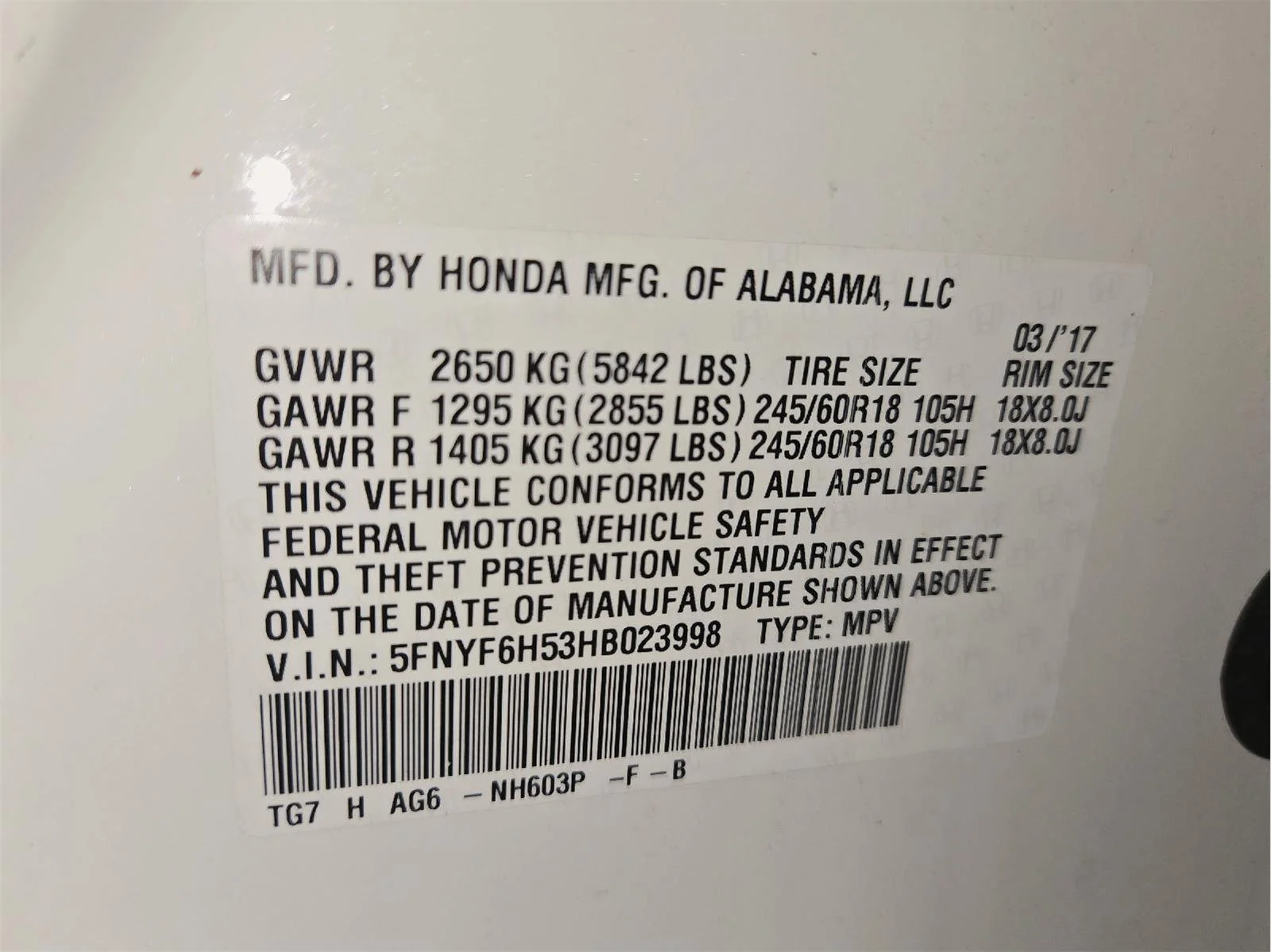 Used 2017 White Diamond Pearl Honda EX-L image 50