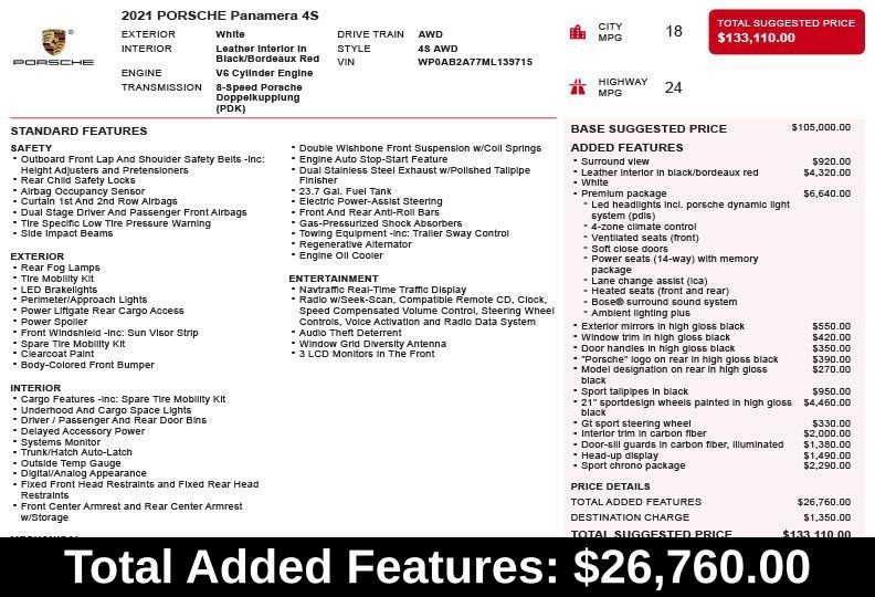 Used 2021 White Porsche 4S image 3