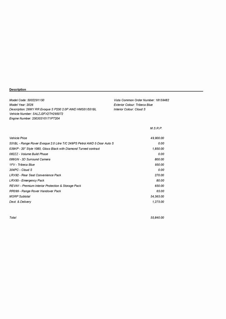 2026 LAND ROVER RANGE ROVER EVOQUE - Image 2