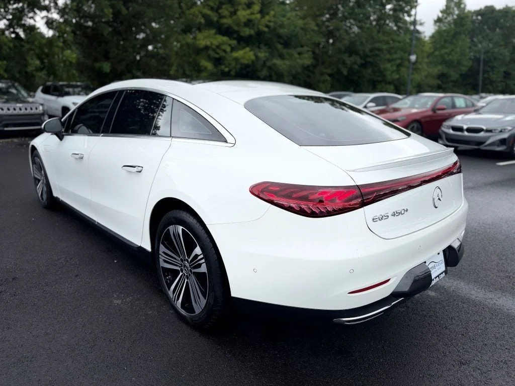 Used 2023 Polar White Mercedes-Benz EQS 450+ Sedan w/ Active Ambient Lighting & Rear Spoiler image 6