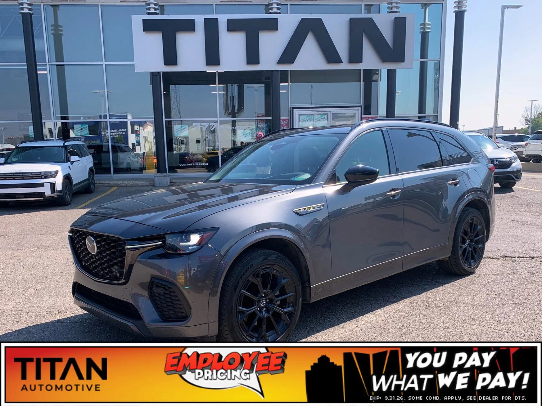 Certified Used 2025 Machine Grey Metallic Mazda GT AWD*Adaptive Cruise | Nav | 360 Cam | Htd Leather | Pano Roof | Htd Wheel | Bose Audio image 1