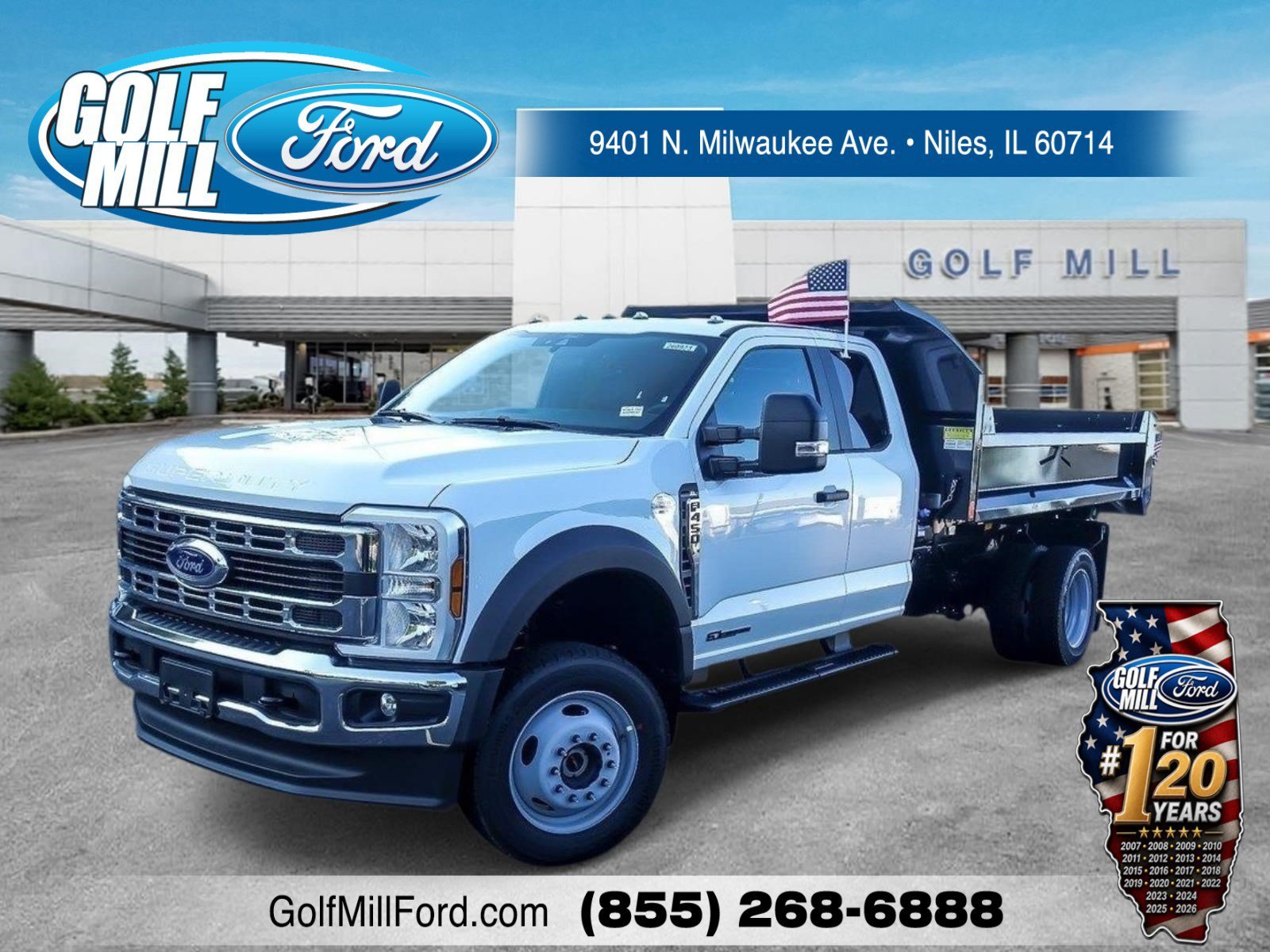 New 2026 Oxford White Ford 11' Dump Body image 1