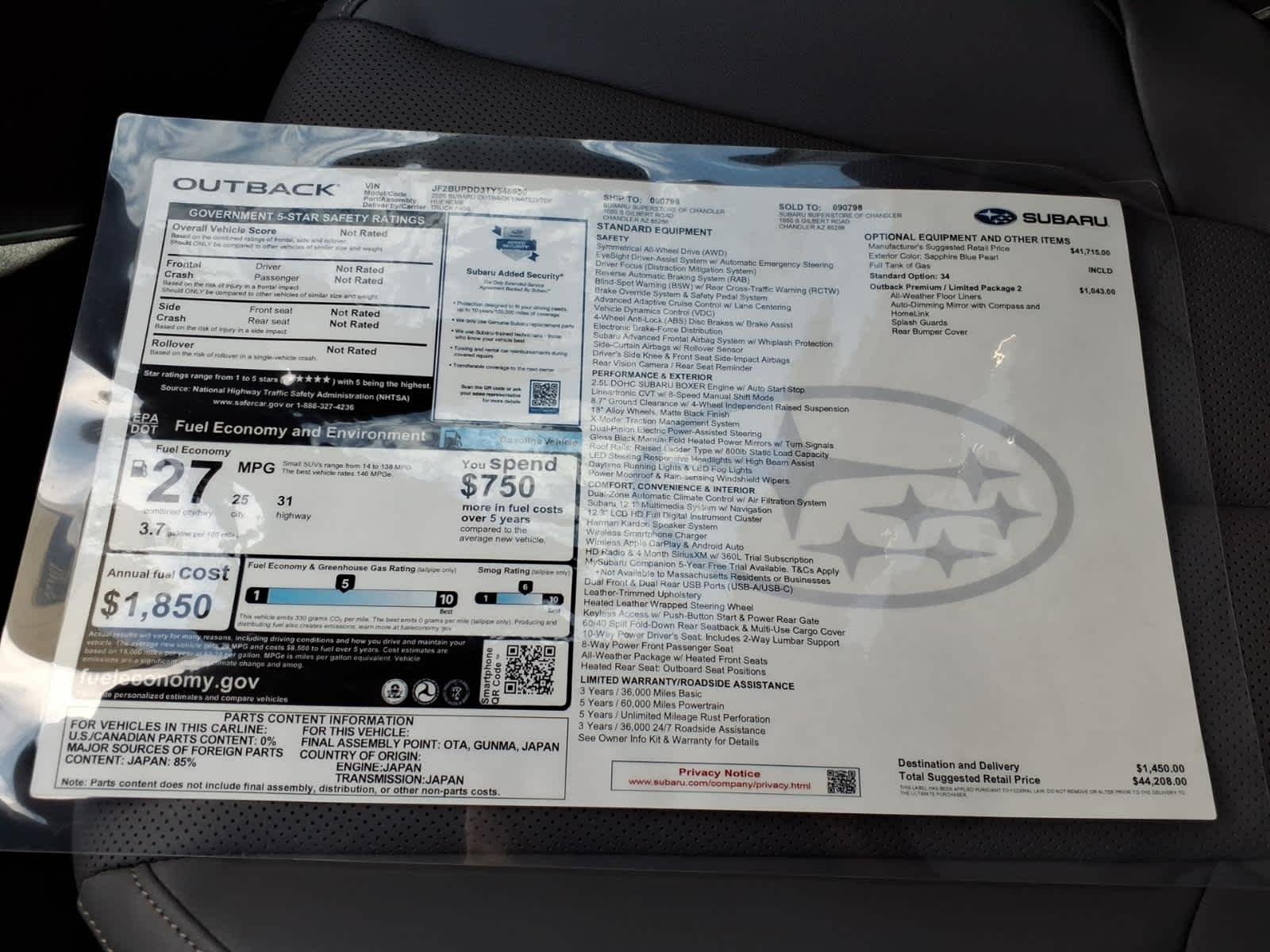 New 2026 SAPPHIRE BLUE PEARL Subaru Limited image 40