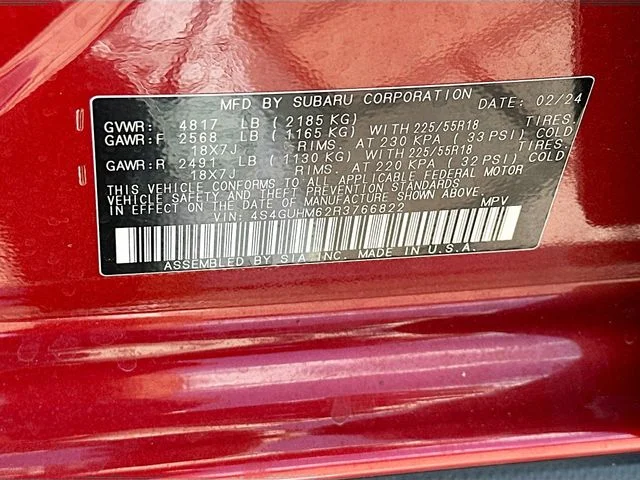 Used 2024 Red Subaru Limited image 32