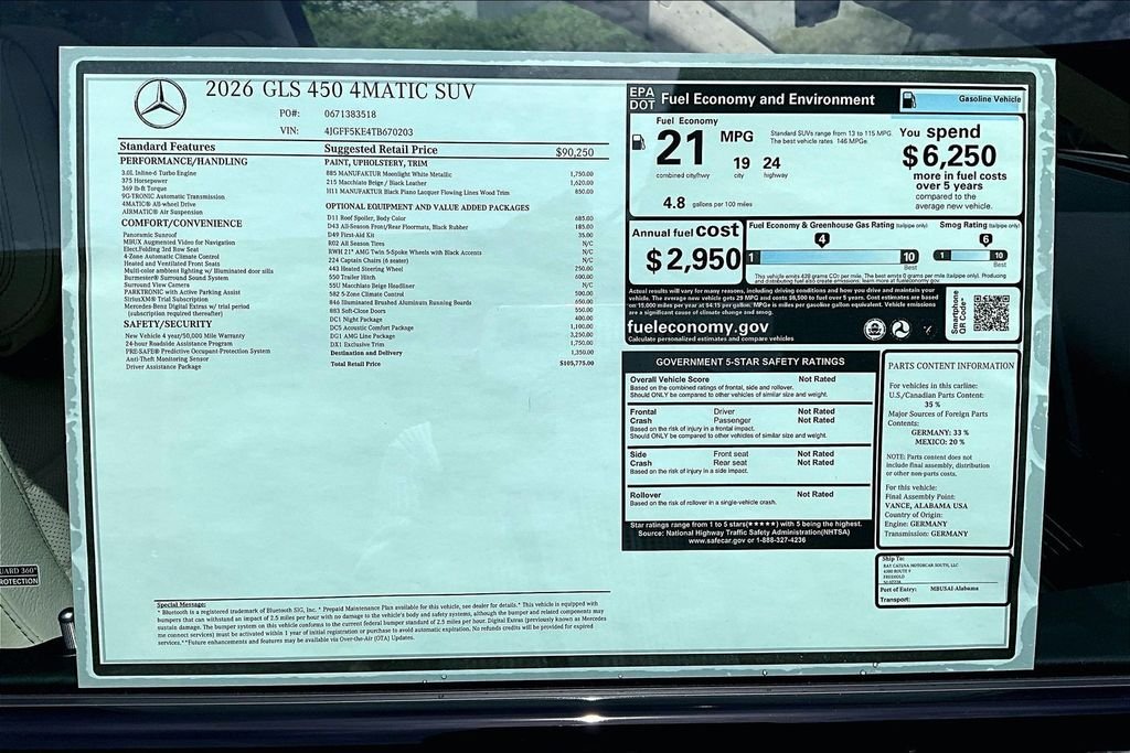 New 2026 MANUFAKTUR Moonlight White Metallic Mercedes-Benz GLS 450 image 14