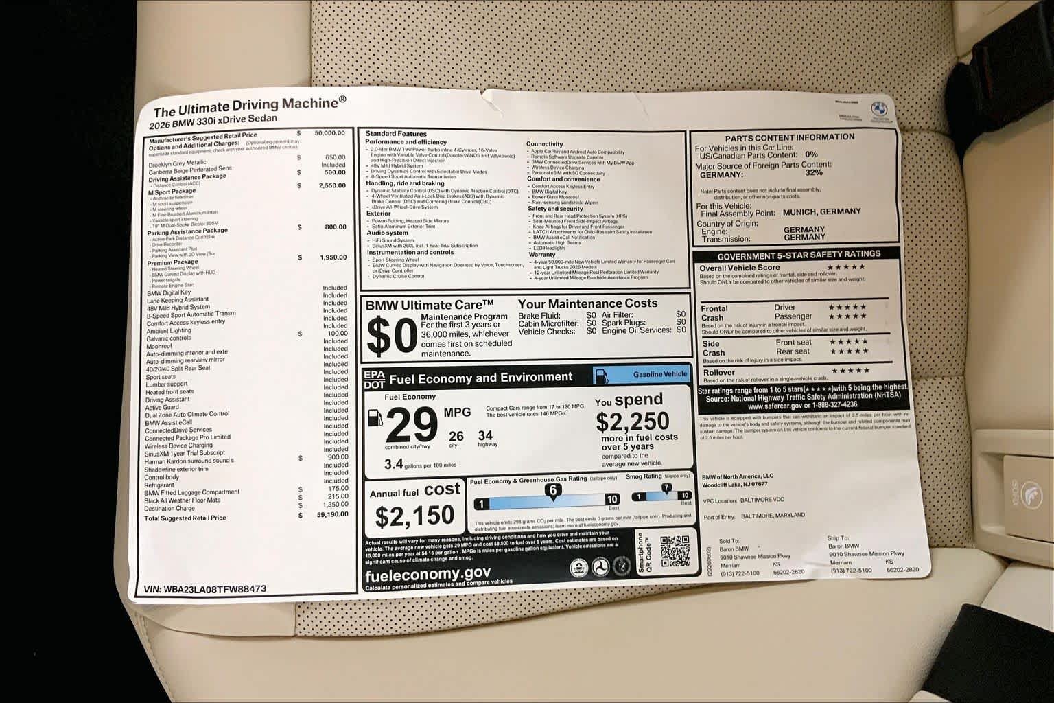 New 2026 Brooklyn Grey Metallic BMW 330i xDrive image 22