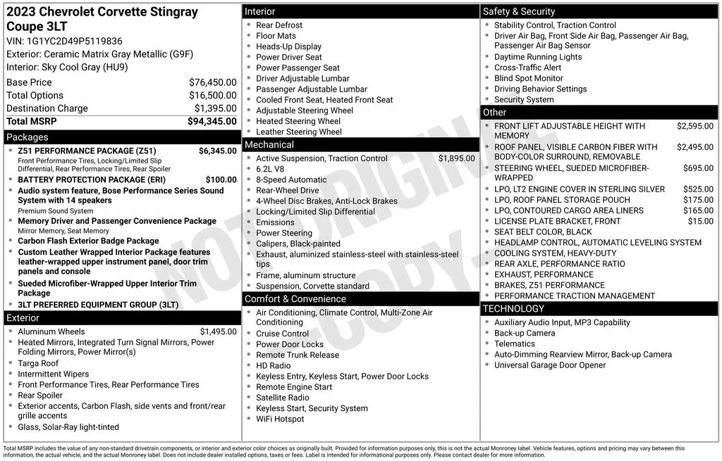 Used 2023 White Chevrolet Stingray image 40