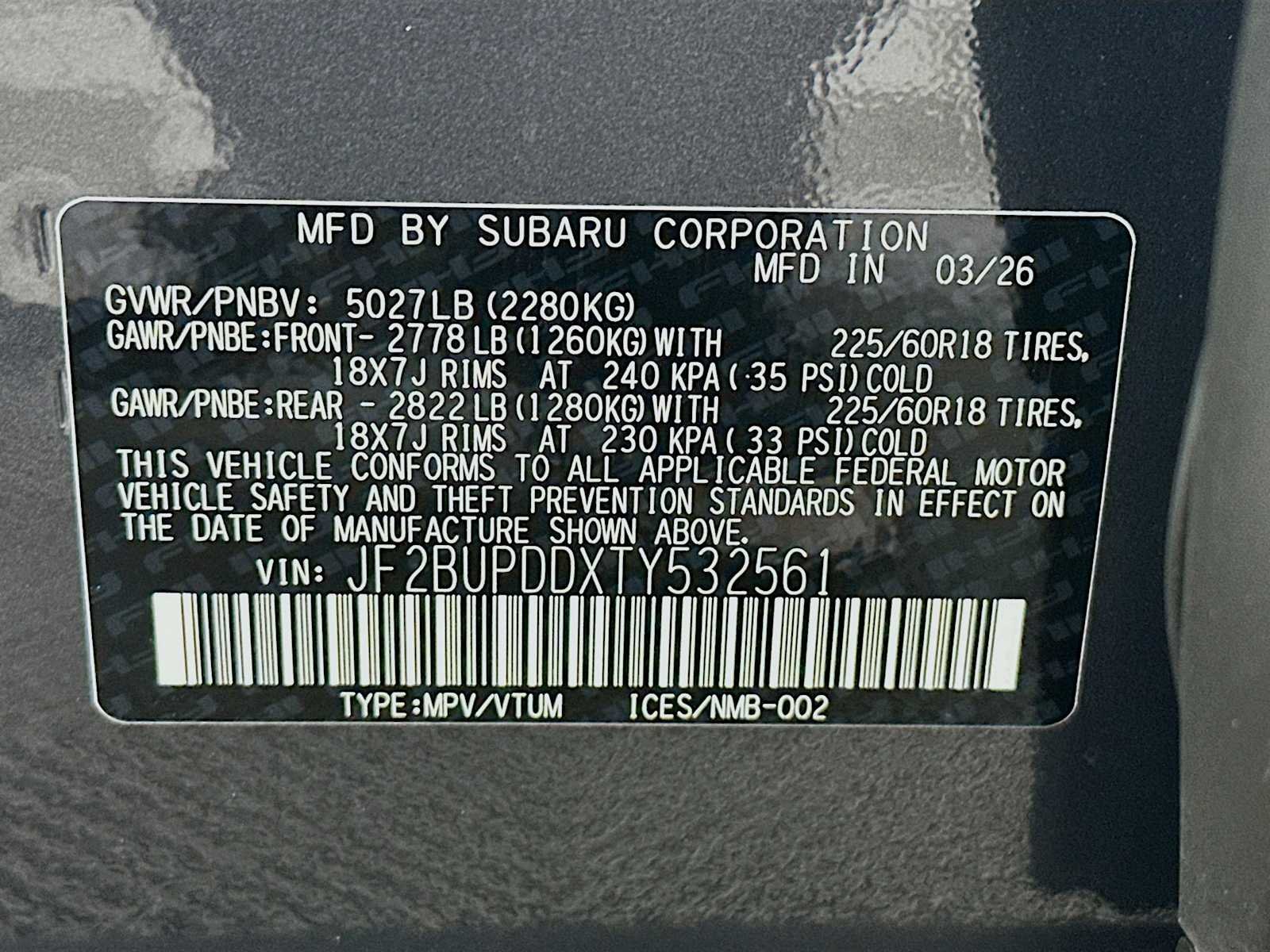 New 2026 MAGNETITE GRAY METALLIC Subaru Limited image 31