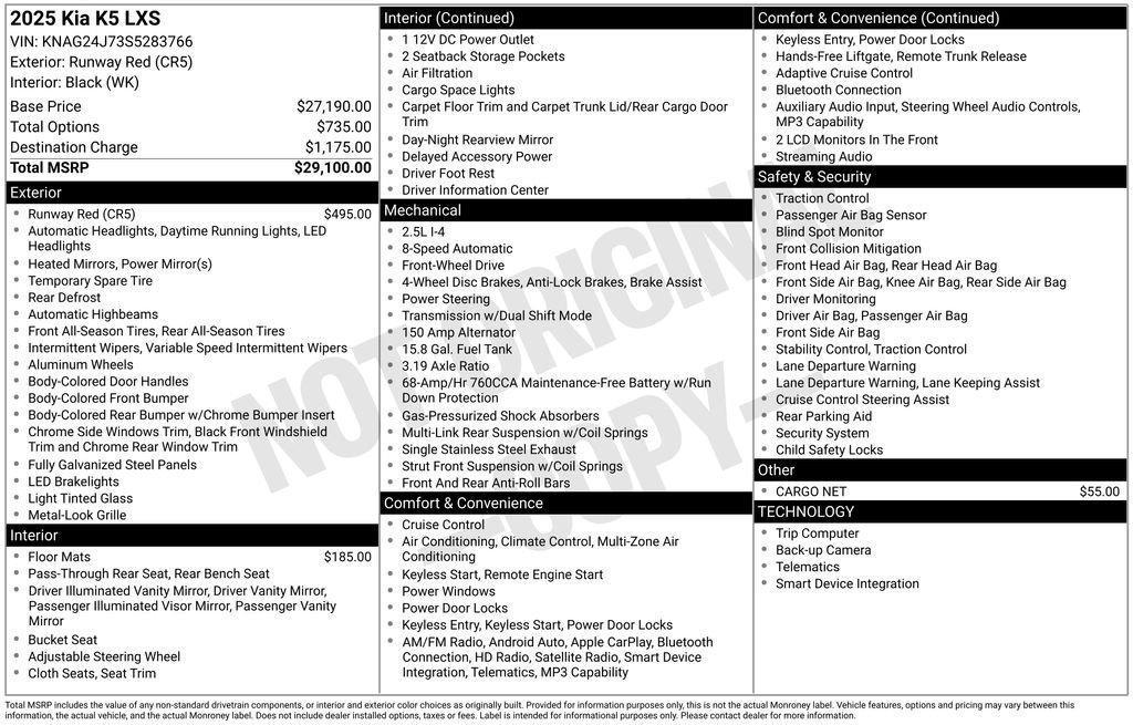 Used 2025 Red Kia LXS image 24