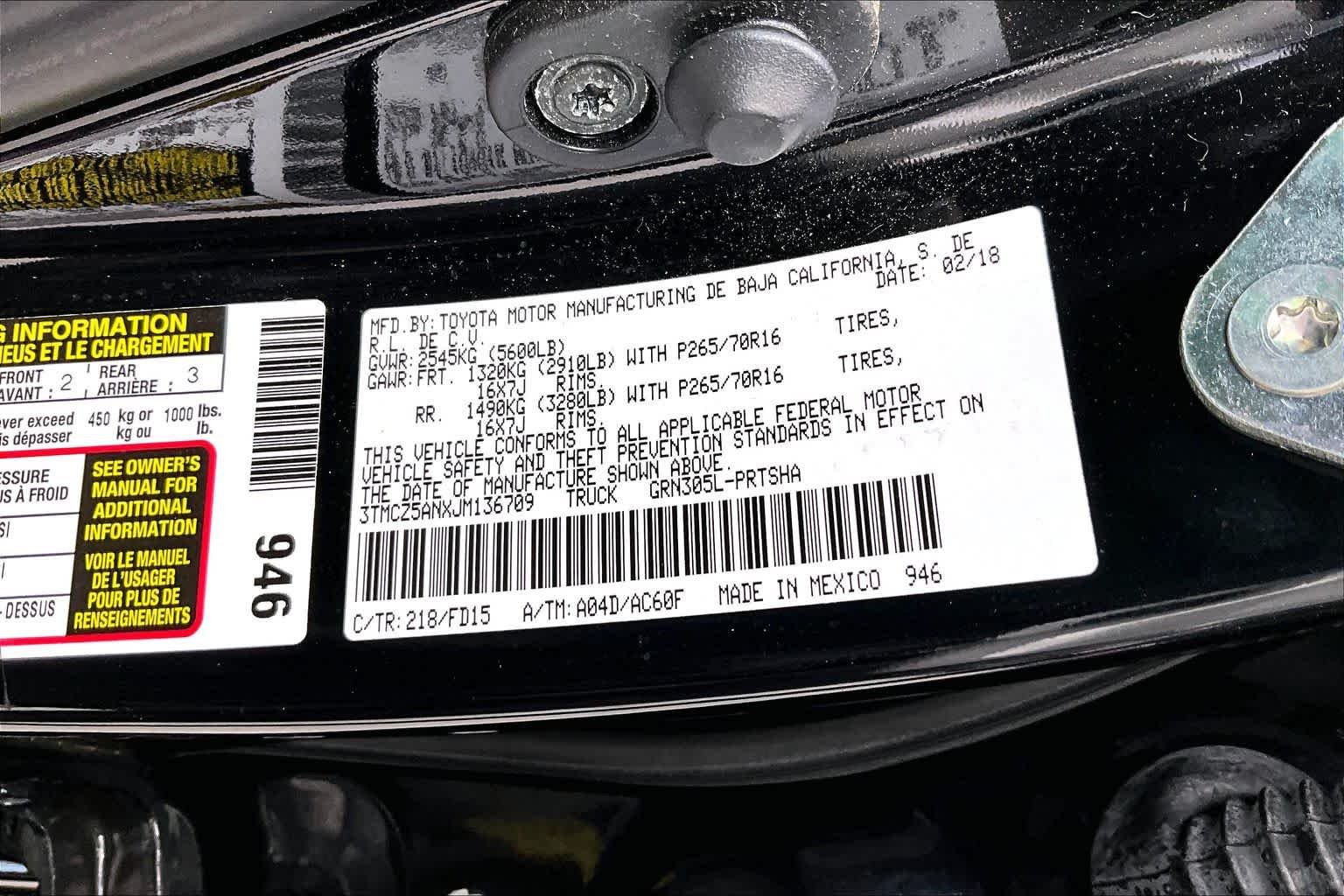 Used 2018 Midnight Black Metallic Toyota TRD Off Road image 36