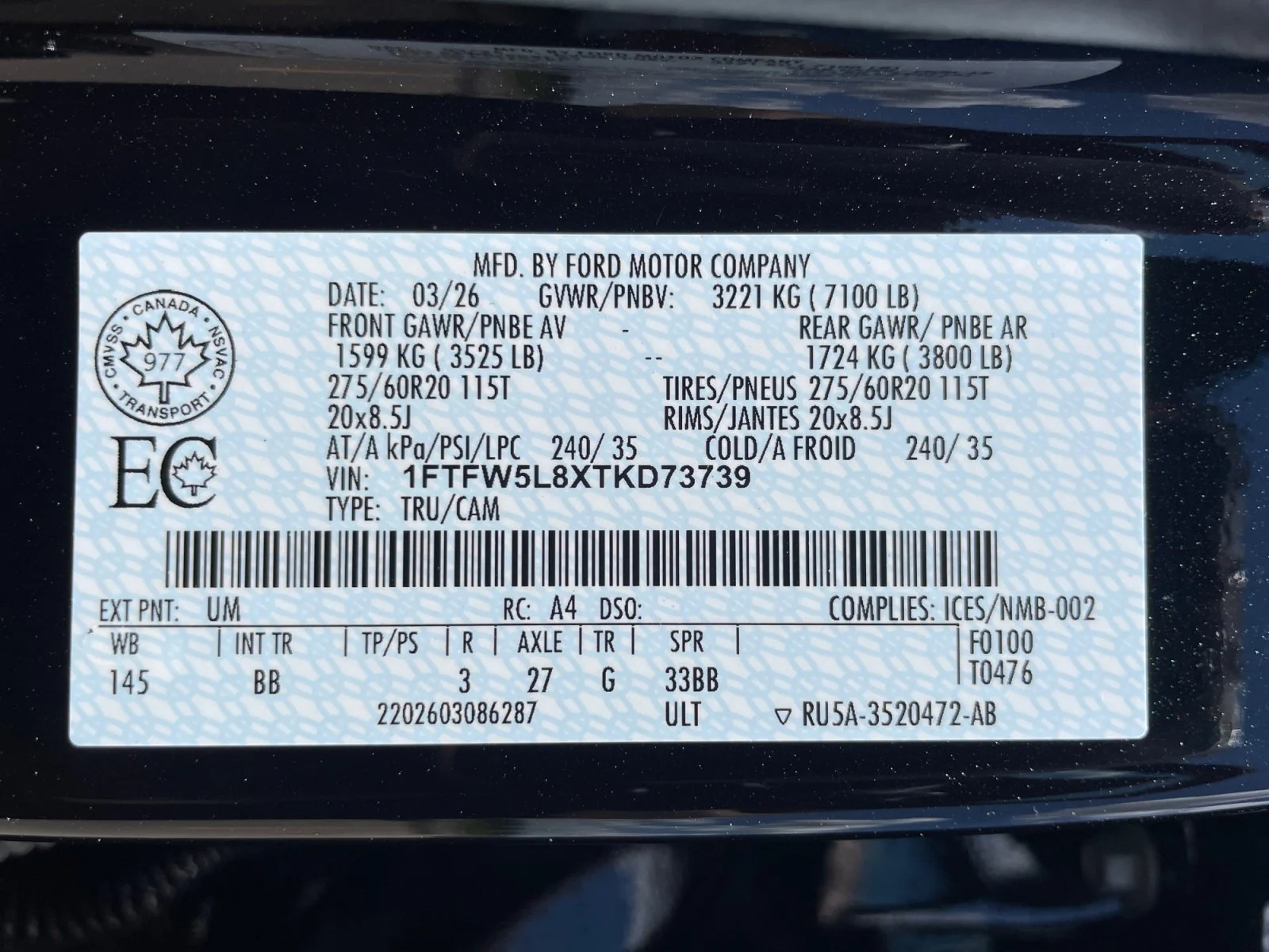 New 2026 Agate Black Metallic Ford Lariat image 20