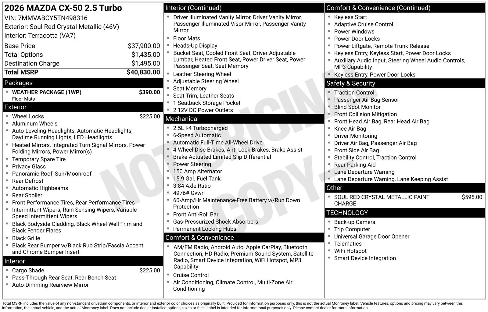New 2026 Soul Red Crystal Metallic Mazda 2.5 Turbo image 23